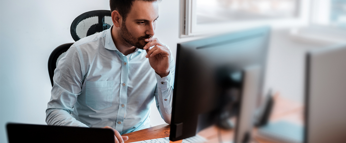 Person Using Computer Office